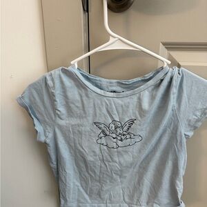 Charlotte Russe Sky Blue Graphic Tee